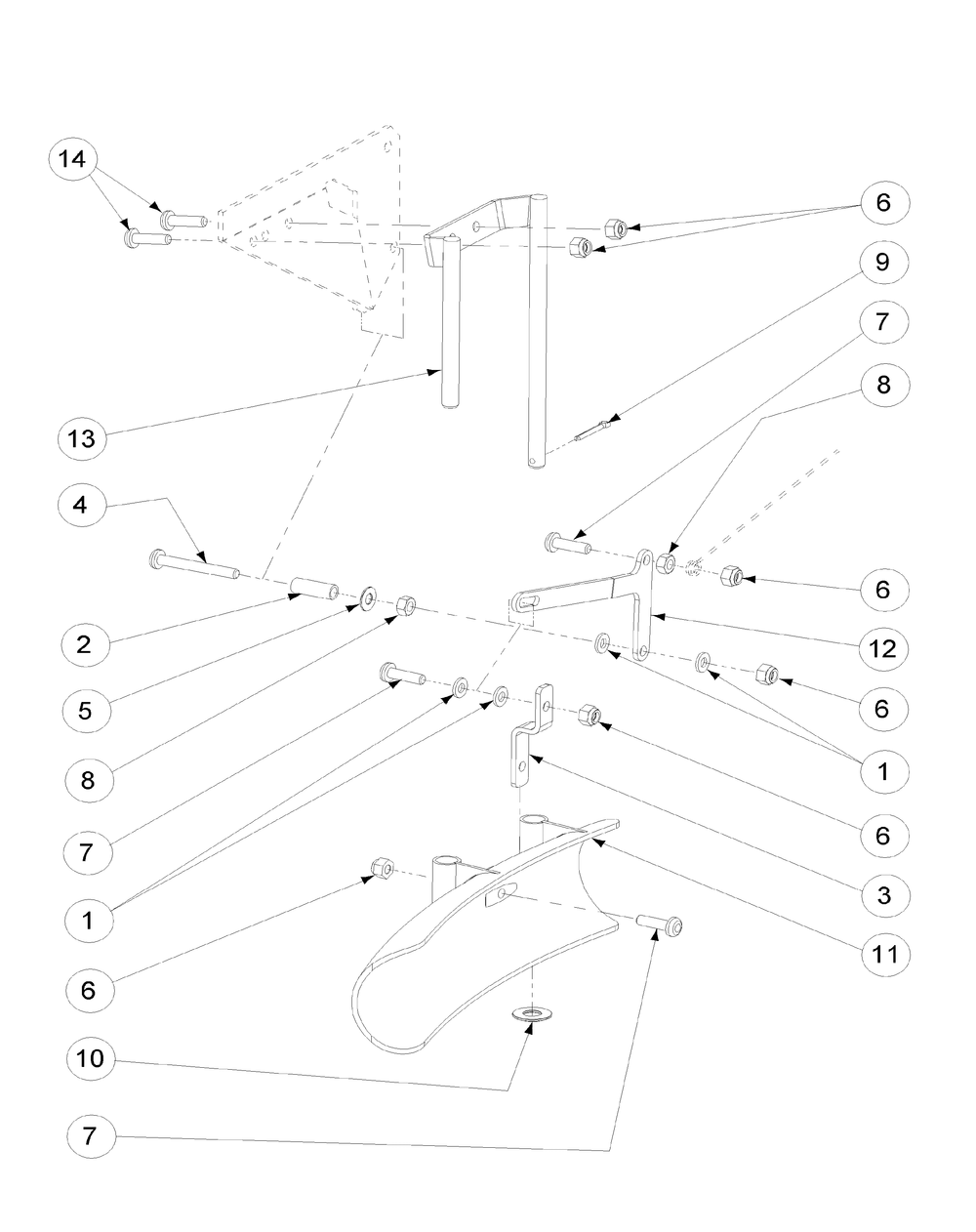 Remote Deflector Assembly Diagram and Parts List for 56A443TH (750-XP)(2008 & Before) Cub Cadet Lawn Mower
